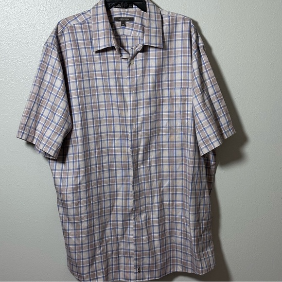 Nordstrom Men Smartcare Plaid Beige/Tan Button Down Shirt Wrinkle Free size XXL. - Picture 3 of 8